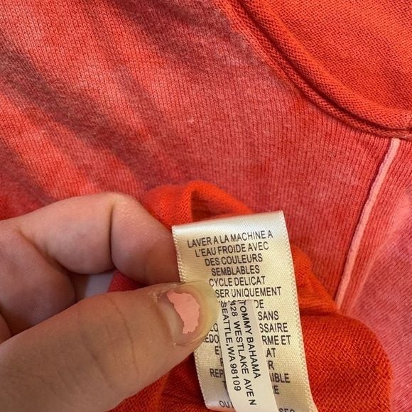 Tommy Bahama Pink Fitted Hooded Light Sweatshirt With Crew Neck Women’s Size XS 11