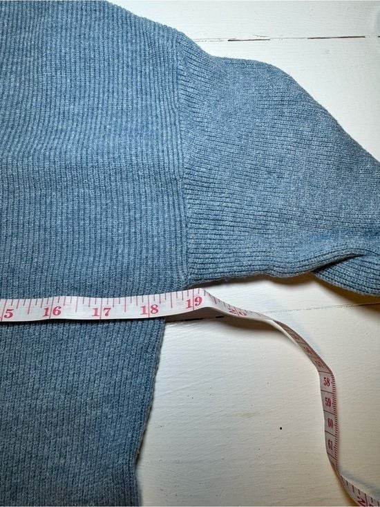 Ribbed Lace-Up V-Neck Long Sleeve Top - Dusty Blue 13