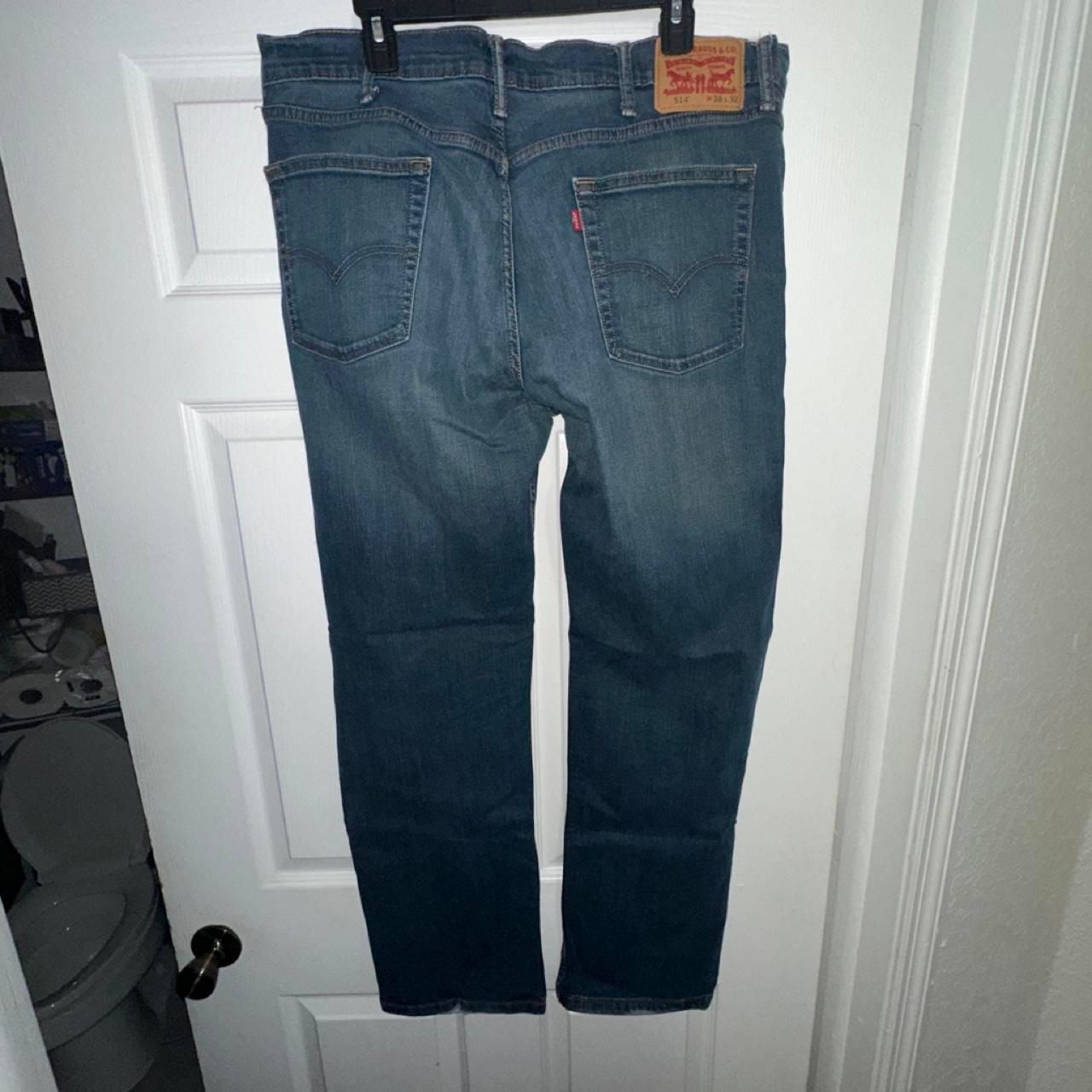 Levi's 514 Straight Leg Jeans Size 38x32 Blue Denim 3