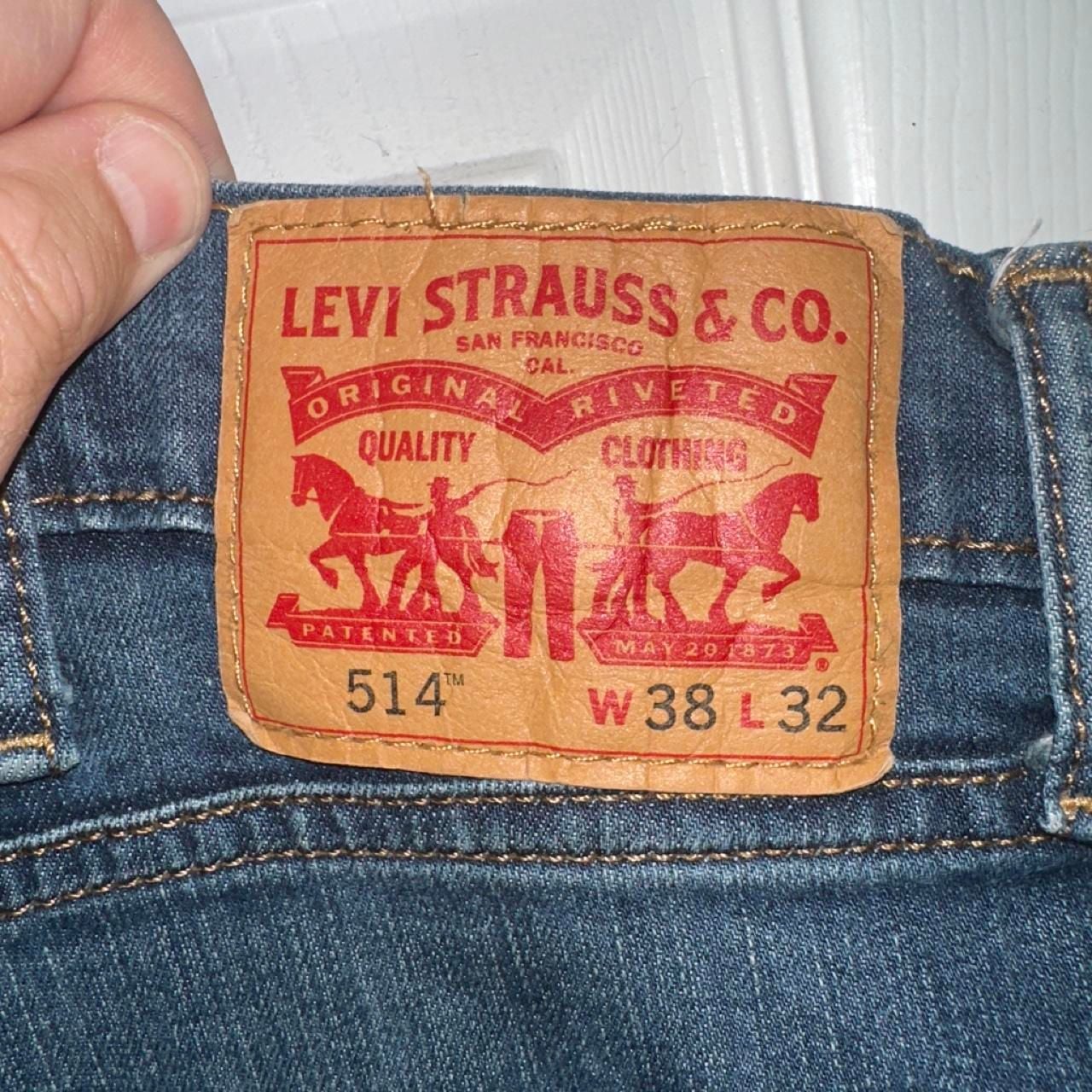 Levi's 514 Straight Leg Jeans Size 38x32 Blue Denim 4