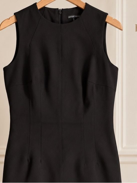 Antonio Melani Black Sleeveless Sheath Midi Dress Size 2 5