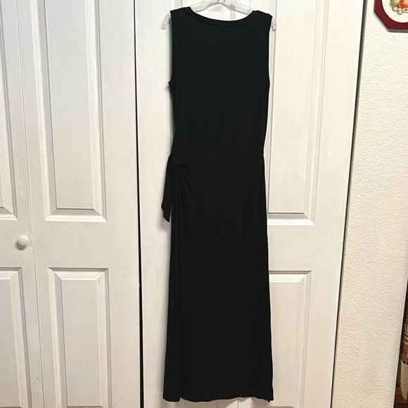 Talbots Black Sleeveless Knot-Waist Maxi Dress Size S 7