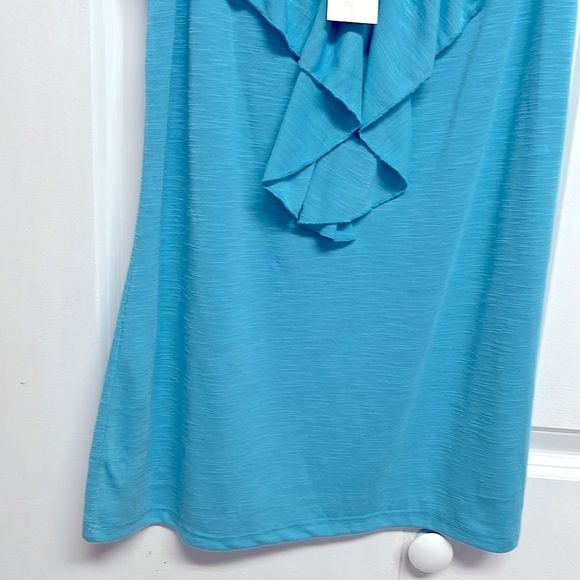 French Laundry Blue Ruffle Flutter Sleeve Top Size S NWT 4