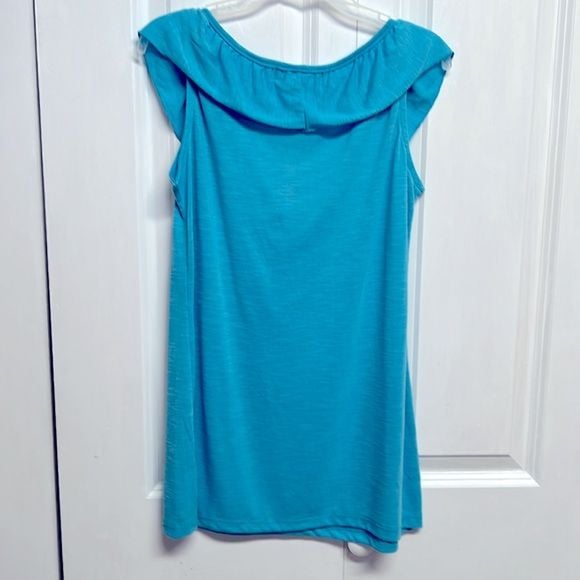French Laundry Blue Ruffle Flutter Sleeve Top Size S NWT 6