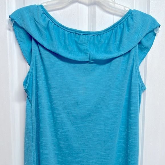 French Laundry Blue Ruffle Flutter Sleeve Top Size S NWT 7
