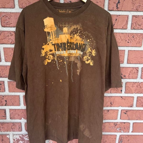 Timberland Rugged Outdoor Gear Graphic T-Shirt Size XL Brown