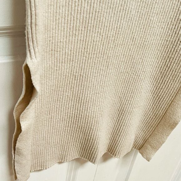 Magaschoni Cream Sleeveless Knit Body con Midi Dress Size M 5