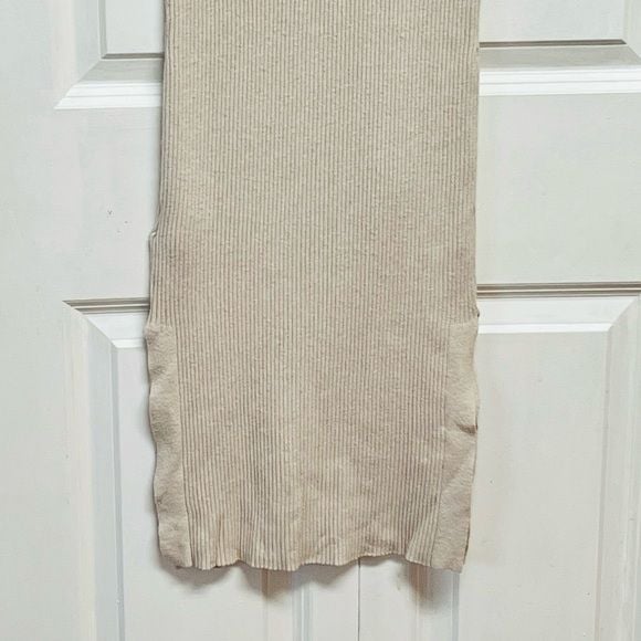 Magaschoni Cream Sleeveless Knit Body con Midi Dress Size M 8