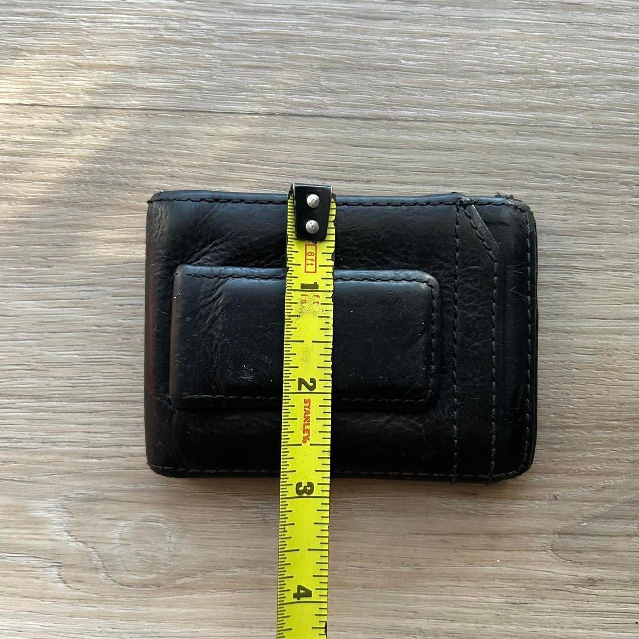 House of Jacks Black Leather Bi-Fold Wallet with Money Clip 7