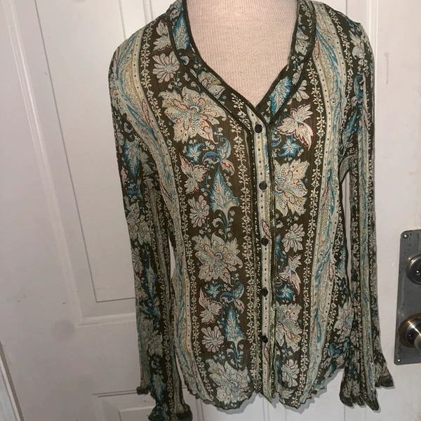 Boho button down