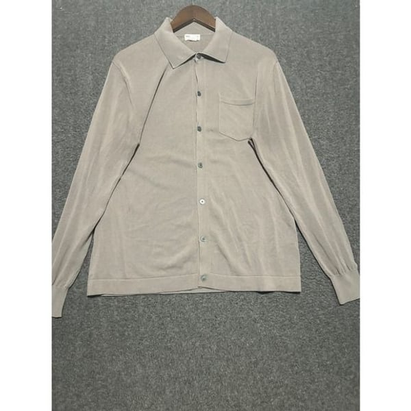 Men's Casual Button-Down Shirt - Taupe