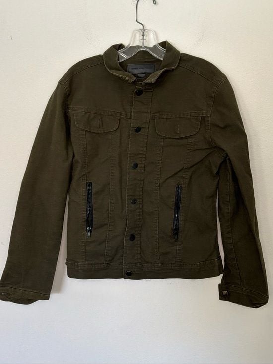 Triumph Over Tragedy Women’s Olive Green Utility Trucker Jacket Size Small 2