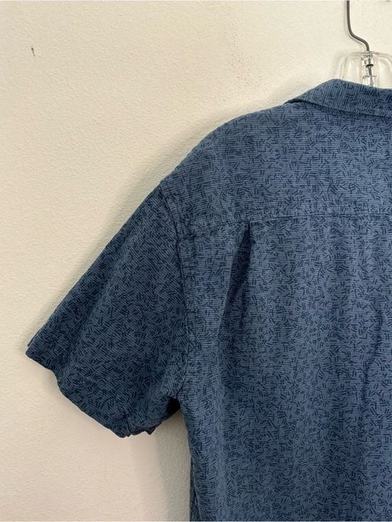 Hang Ten Men’s Blue Linen Cotton Short Sleeve Button-Up Shirt Size Medium 8