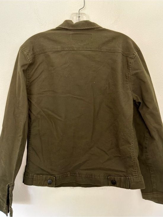 Triumph Over Tragedy Women’s Olive Green Utility Trucker Jacket Size Small 3