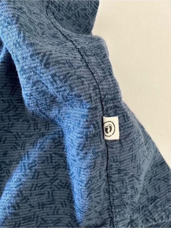 Hang Ten Men’s Blue Linen Cotton Short Sleeve Button-Up Shirt Size Medium 12