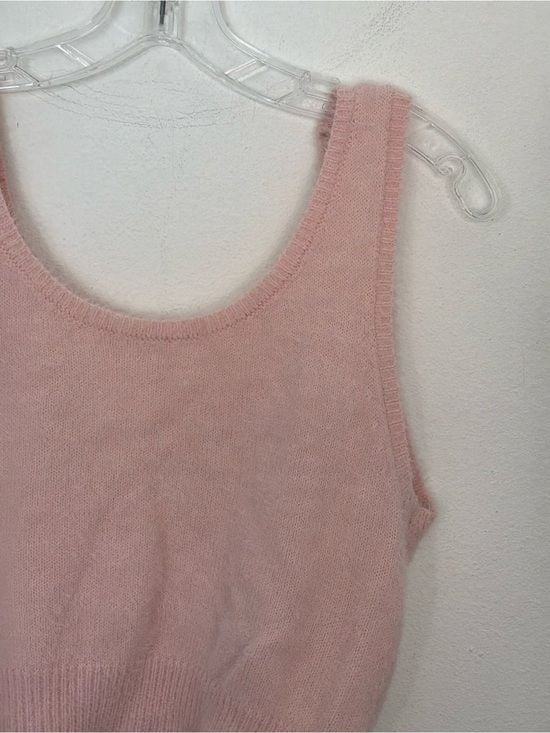Hazel Moon Pink Fuzzy Knit Sweater Tank Top Size XS 7