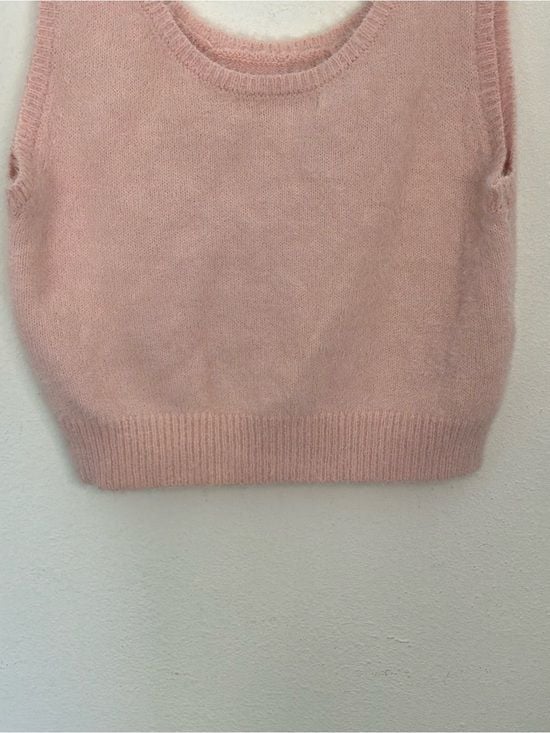 Hazel Moon Pink Fuzzy Knit Sweater Tank Top Size XS 8