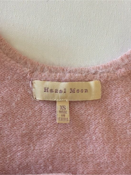 Hazel Moon Pink Fuzzy Knit Sweater Tank Top Size XS 9