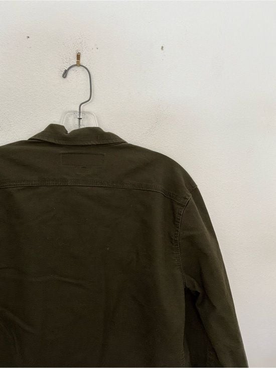 Triumph Over Tragedy Women’s Olive Green Utility Trucker Jacket Size Small 10