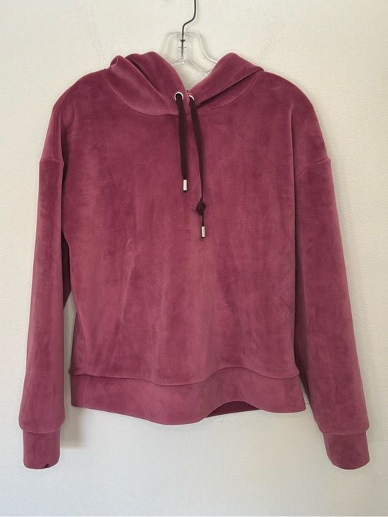 Forever 21 Women’s Mauve Pink Velour Pullover Hoodie Size Small 2