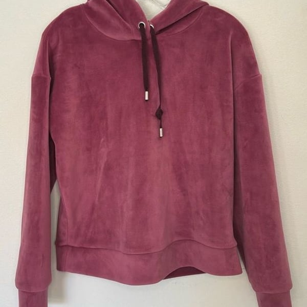 Forever 21 Women’s Mauve Pink Velour Pullover Hoodie Size Small