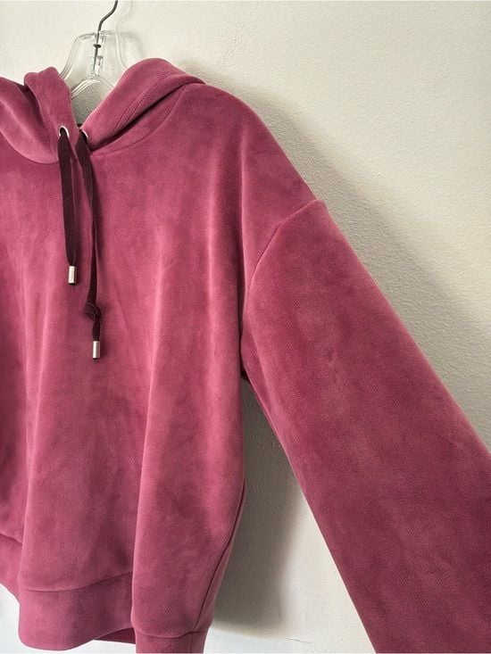 Forever 21 Women’s Mauve Pink Velour Pullover Hoodie Size Small 5