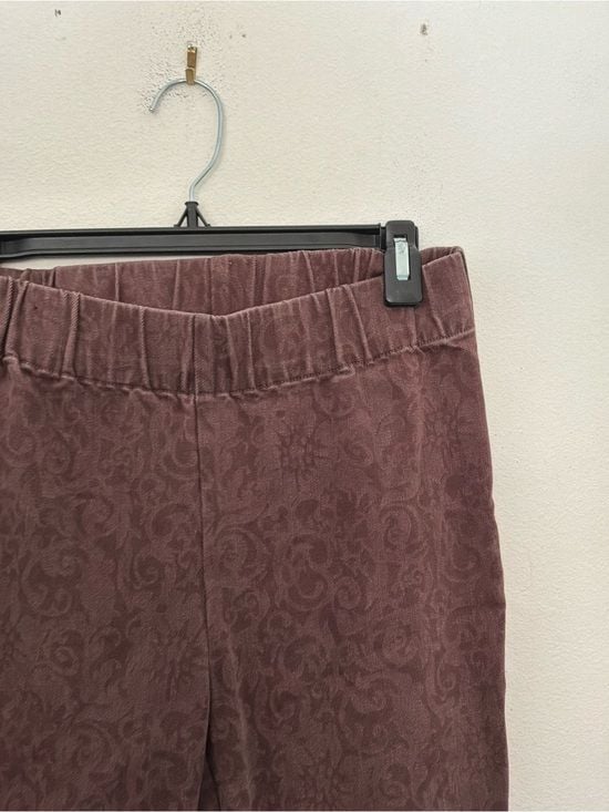 Soft Surroundings Brown Floral Jacquard Pull-On Pants Size Small 7