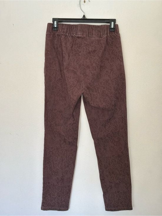 Soft Surroundings Brown Floral Jacquard Pull-On Pants Size Small 10