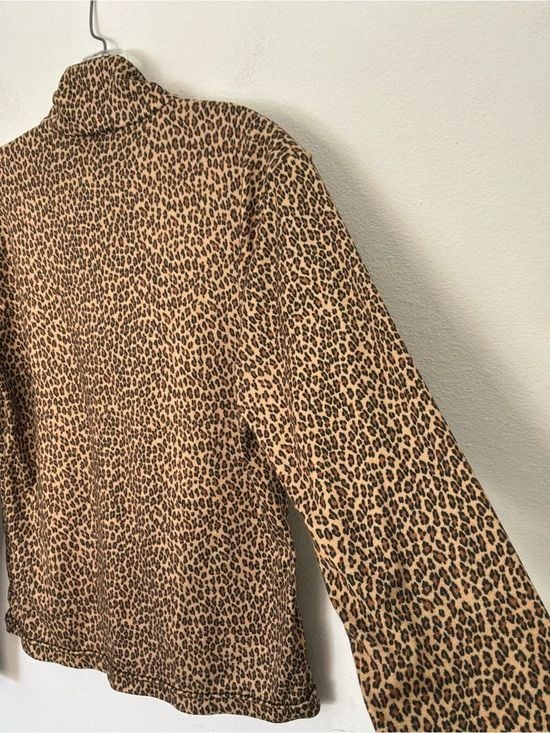 NILS Sportswear Women’s Leopard Print Quarter Zip Pullover Top Size Medium 10