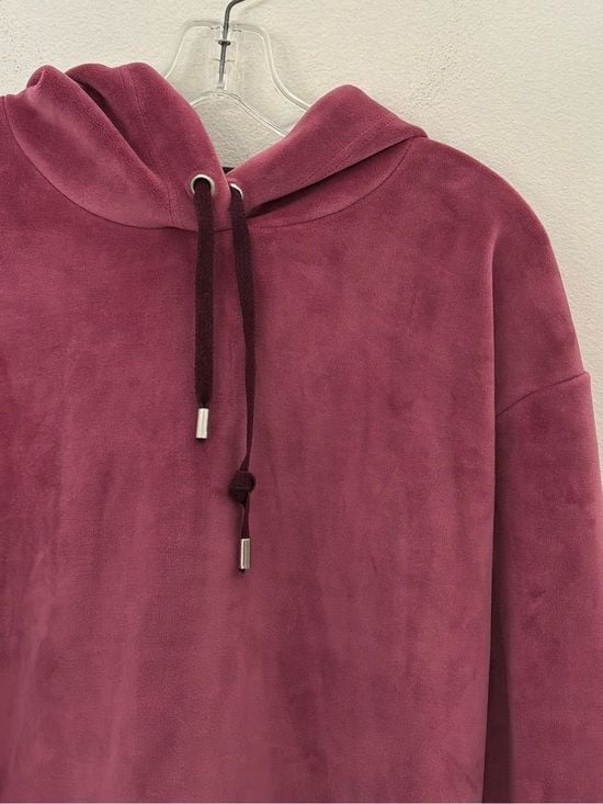 Forever 21 Women’s Mauve Pink Velour Pullover Hoodie Size Small 14