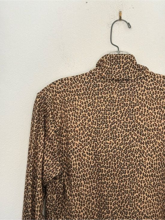NILS Sportswear Women’s Leopard Print Quarter Zip Pullover Top Size Medium 14
