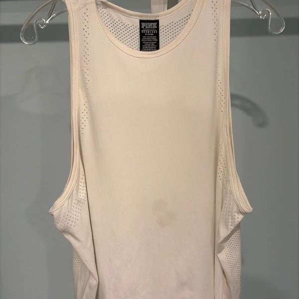 PINK Victoria’s Secret White Seamless Muscle Tank Top