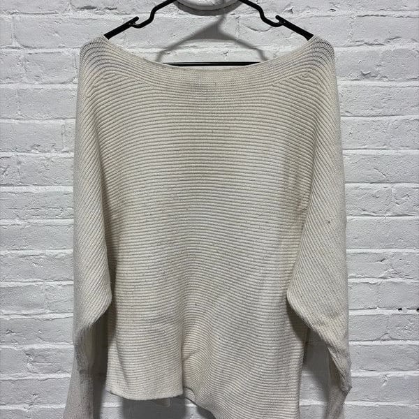 Off white express ribbed knit pullover sweater