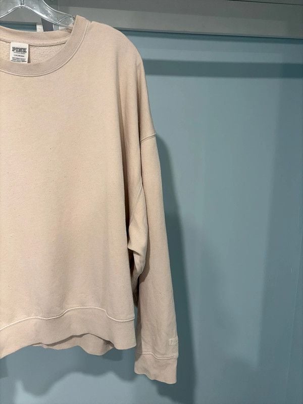 Victoria's Secret PINK Beige Crewneck Sweatshirt 4
