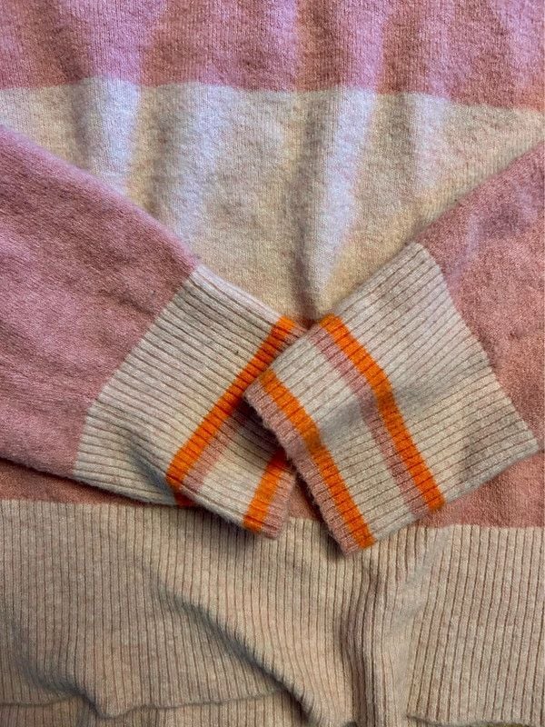 J. Crew Striped Turtleneck Sweater Pink Supersoft Yarn 3