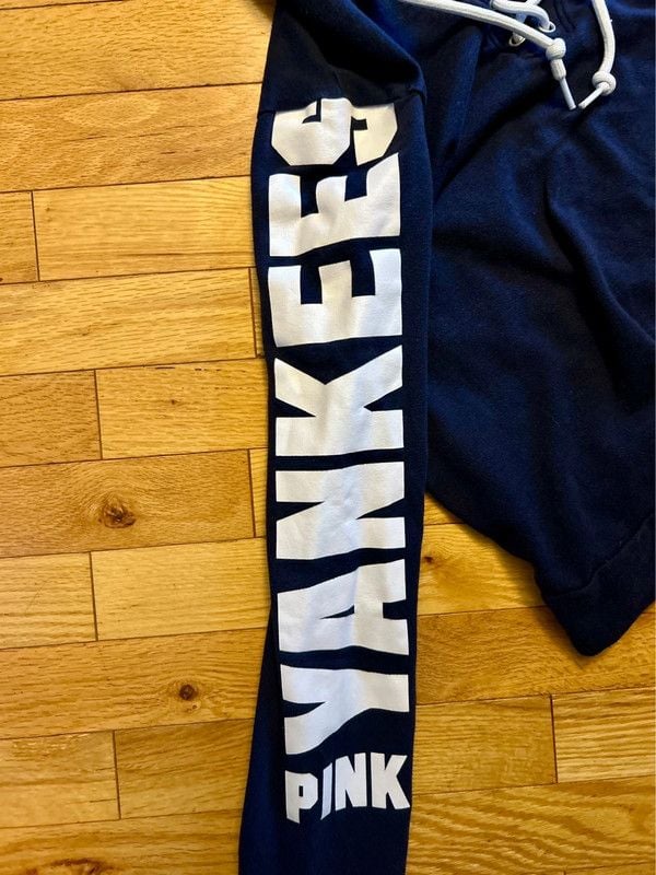Pink Victoria's Secret MLB New York Yankees Lace-Up Hoodie Size M 5