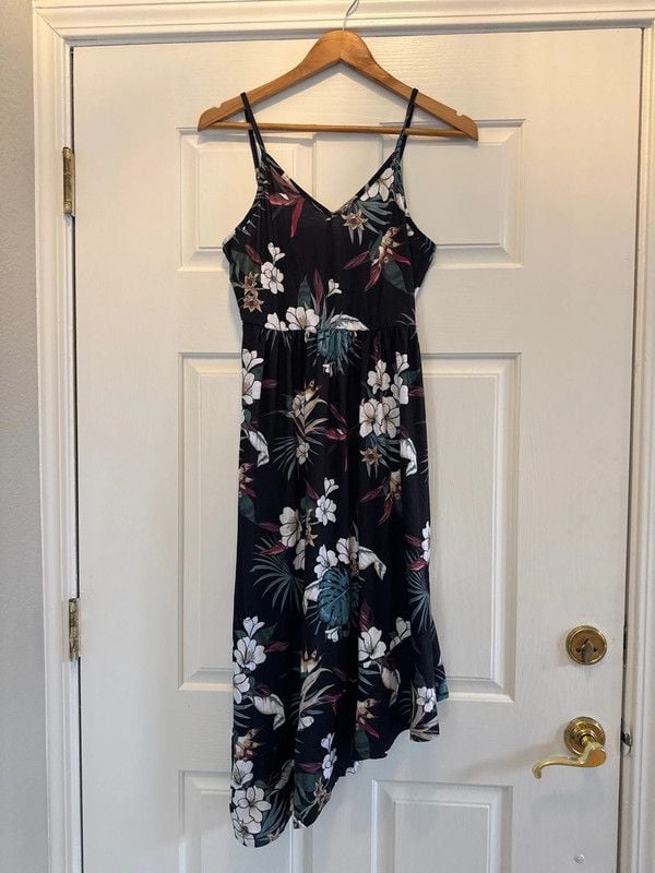 Tropical Theme Adjustable Strap Dress - S 2