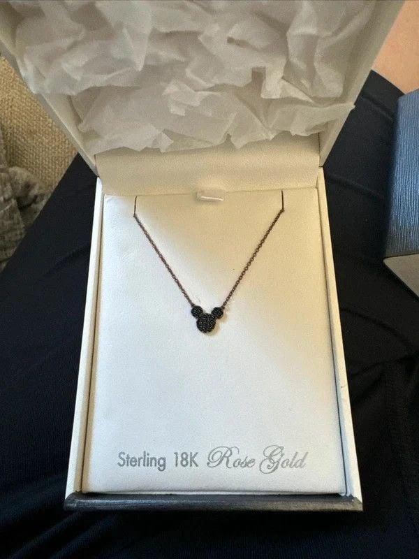 Crislu Disney Mickey Mouse 18K Rose Gold necklace + Lifetime Warranty 1