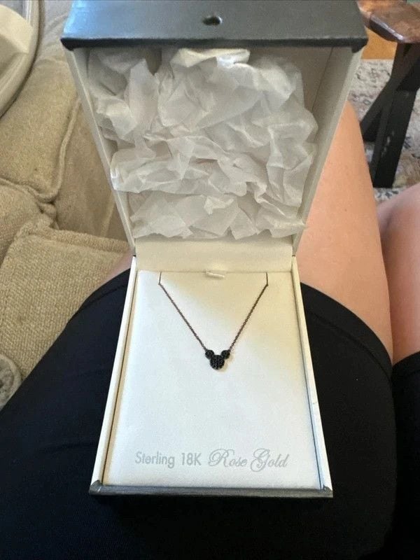 Crislu Disney Mickey Mouse 18K Rose Gold necklace + Lifetime Warranty 2