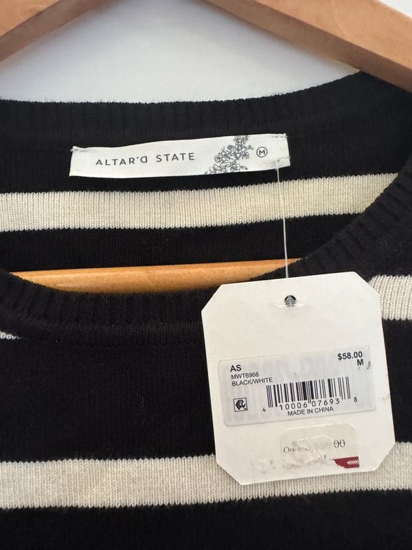 New Altar’d state Stripped Crop Top Sweater - M 3