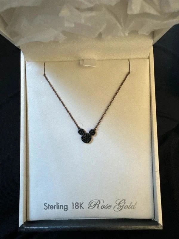 Crislu Disney Mickey Mouse 18K Rose Gold necklace + Lifetime Warranty 3