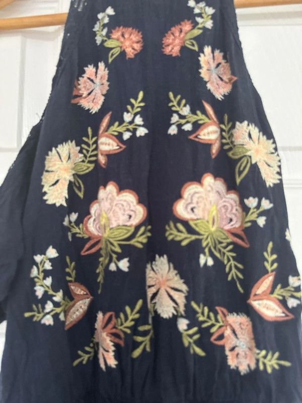 Super cute halter neck - off shoulder - navy dress -M 4