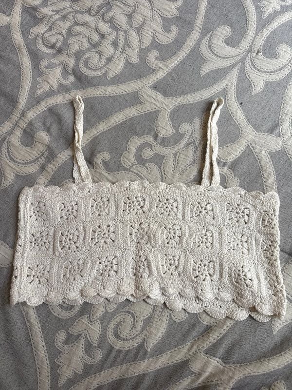 Brass Plum Knitted White Crop top - M 5