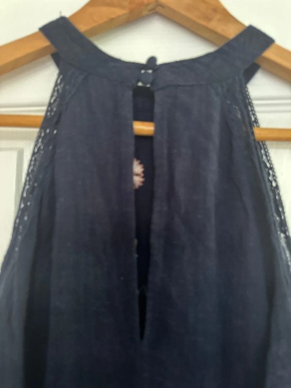 Super cute halter neck - off shoulder - navy dress -M 7