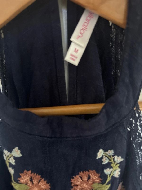 Super cute halter neck - off shoulder - navy dress -M 8