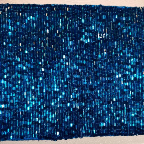 Moyna Beaded Fold-Over Envelope Clutch Bag Teal Blue