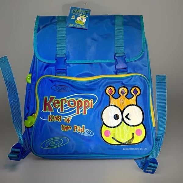 Vintage 1998 Sanrio Keroppi RARE Holographic backpack NWT