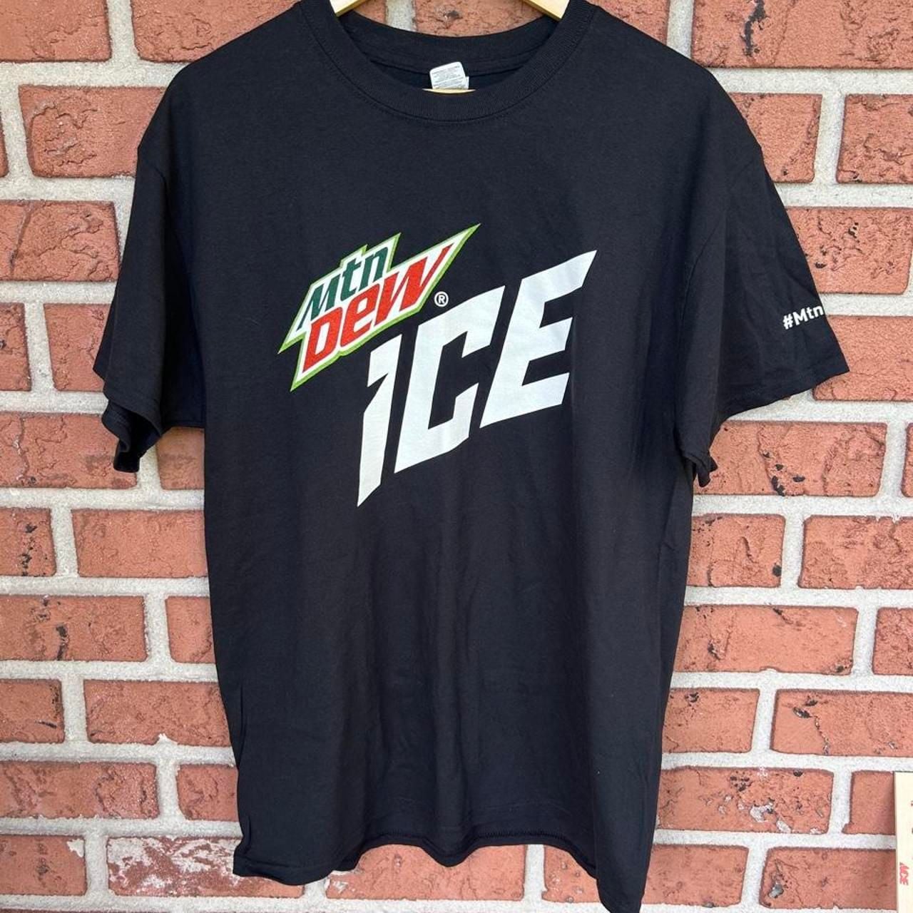 Gildan Mountain Dew Ice Promo Graphic T-Shirt Size L Black Cotton Tee 2
