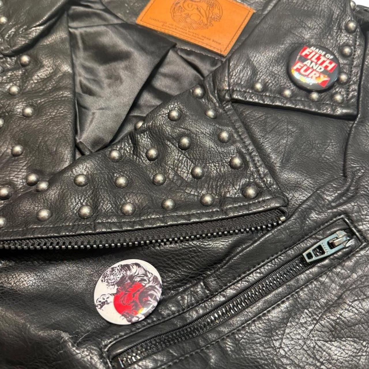 Iro-Ochi Yokohama Moto Vest Size S Black Leather Studded Punk 3
