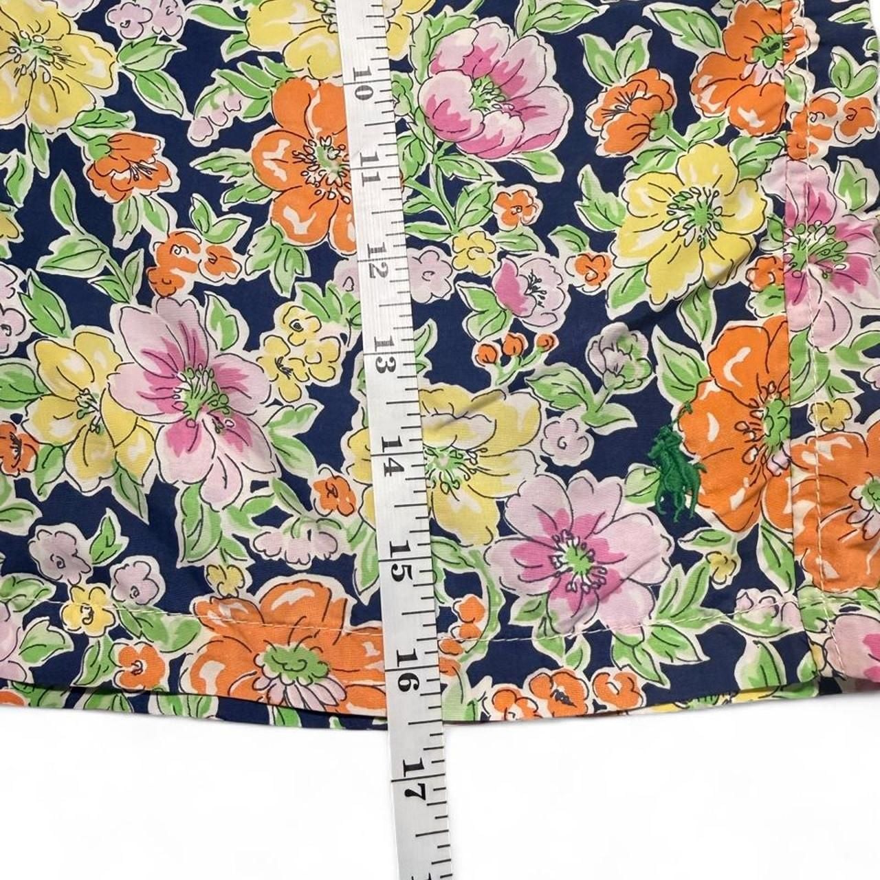 Polo Ralph Lauren Floral Swim Shorts Size M Navy Blue Tropical Trunks 5
